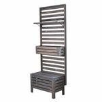 Панель для стен, 76х5х177, Эпларо, вешалка настенная, для балкона и прихожей, массив дерева, графит, Dipriz