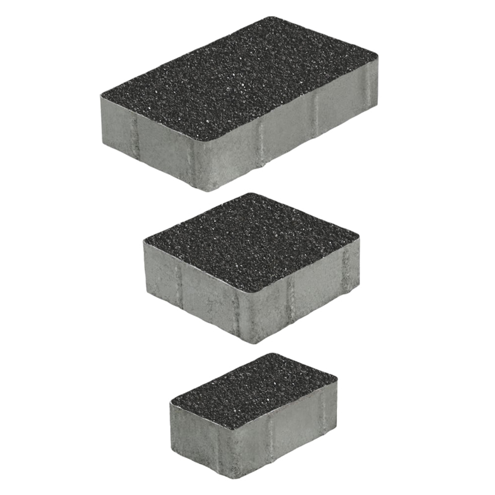 Тротуарная плитка СТАРЫЙ ГОРОД - Стоунмикс Черный, комплект из 3 видов плит
