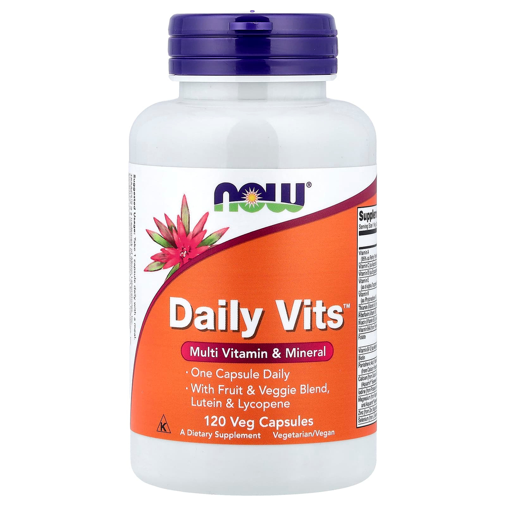 NOW Foods, Daily Vits™, мультивитамины и минералы, 120 растительных капсул