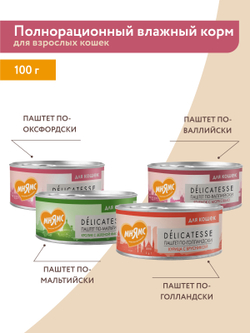 Влажный корм Мнямс Деликатес Кролик с зеленой фасолью для кошек "Паштет по-мальтийски" 100 г