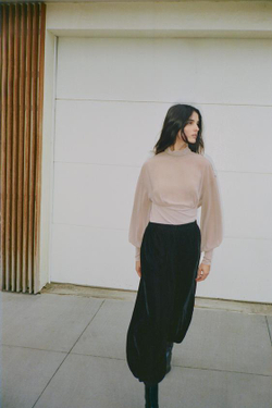 ZARA БАРХАТНЫЕ БРЮКИ-ШАРОВАЛЫ, ЧЕРНЫЙ