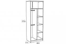 Шкаф для одежды НМ 014.07 «Фанк» Дуб сонома/белый скандинавский