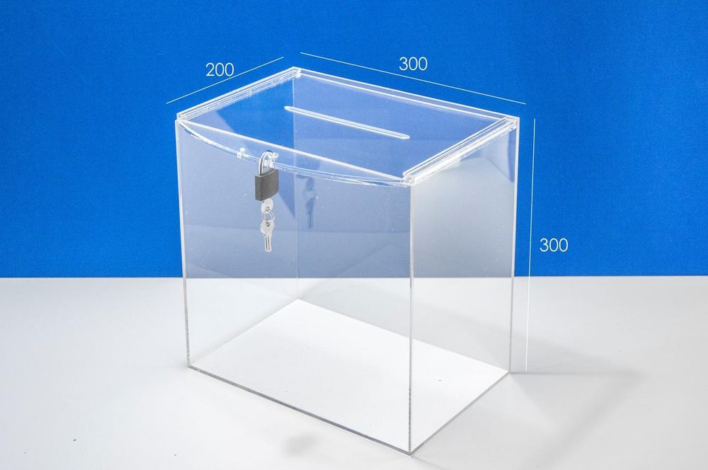 Ящик для анкет 300х200х300 из оргстекла 3 мм прозрачный