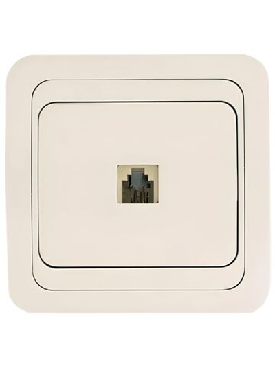 Розетка телефон RJ-11 Makel Mimoza кремовая