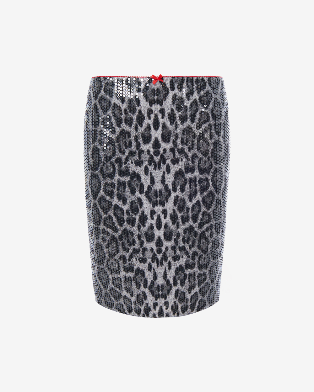 Юбка мини из пайеток с леопардовым принтом