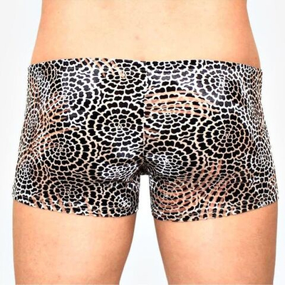 Мужские трусы-боксеры с велюровым цветочным узором (Размер: L) (Цвет: черный)