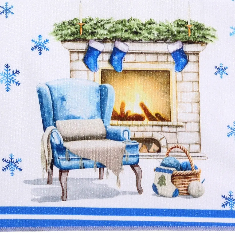 Полотенце кухонное «Winter - Камин» 40*57 см, микрофибра 200 гр/м2