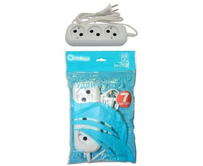 Jett (Obihod) сет. удл. ШВВП 3 розетка 7 м 6А белый РС-3 150-507