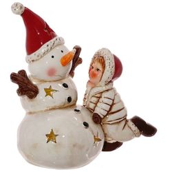GAEM Фигурка декоративная "Снеговик" с подсветкой, L14 W9 H14,5 см, 2в.