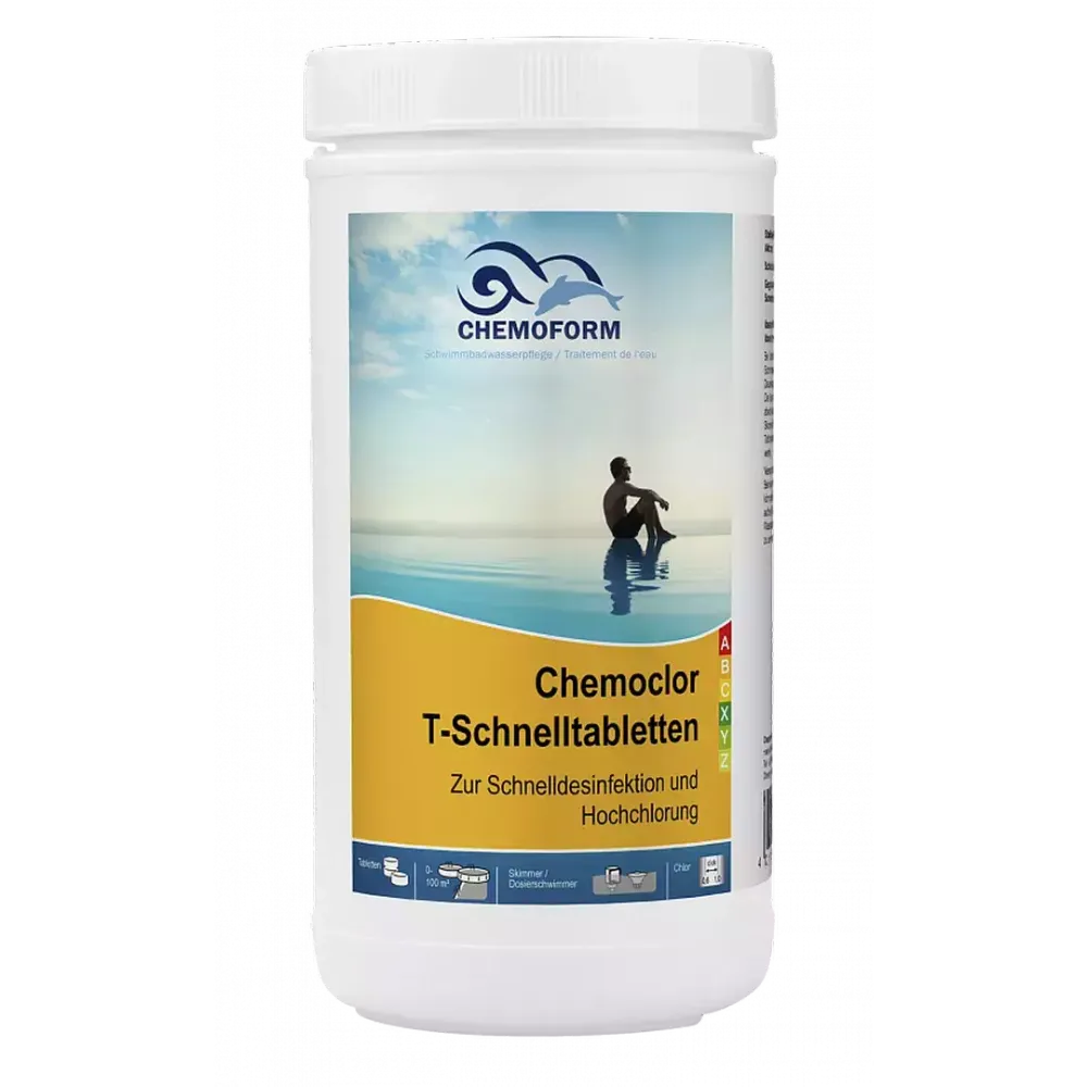 Кемохлор Т - 1кг - Ударный хлор для бассейна в таблетках по 20гр - 0504101 - Chemoform, Германия