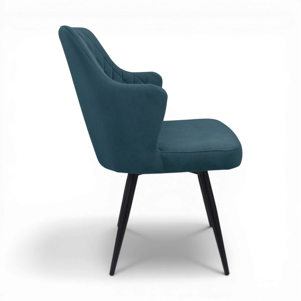 Стул поворотный "Хант 360" (арт. 345П), велюр Бренди В08 синий, ножки круглые черные.