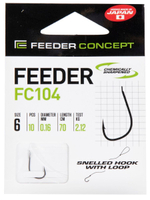 Крючки с поводком FC FEEDER серии FC104 70см, размер 006, 0,16мм (упк.10шт.)