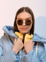 Пальто  демисезонное "Анель" голубой