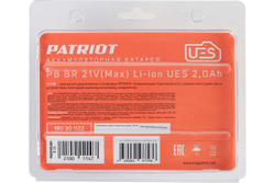 Батарея аккумуляторная PB BR 21V(Max) Li-ion UES 2.0 Ah, тонкая зарядка Patriot 180301122