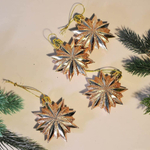 Елочные игрушки 4шт 6см "Таинственное очарование. Звезда", шампань