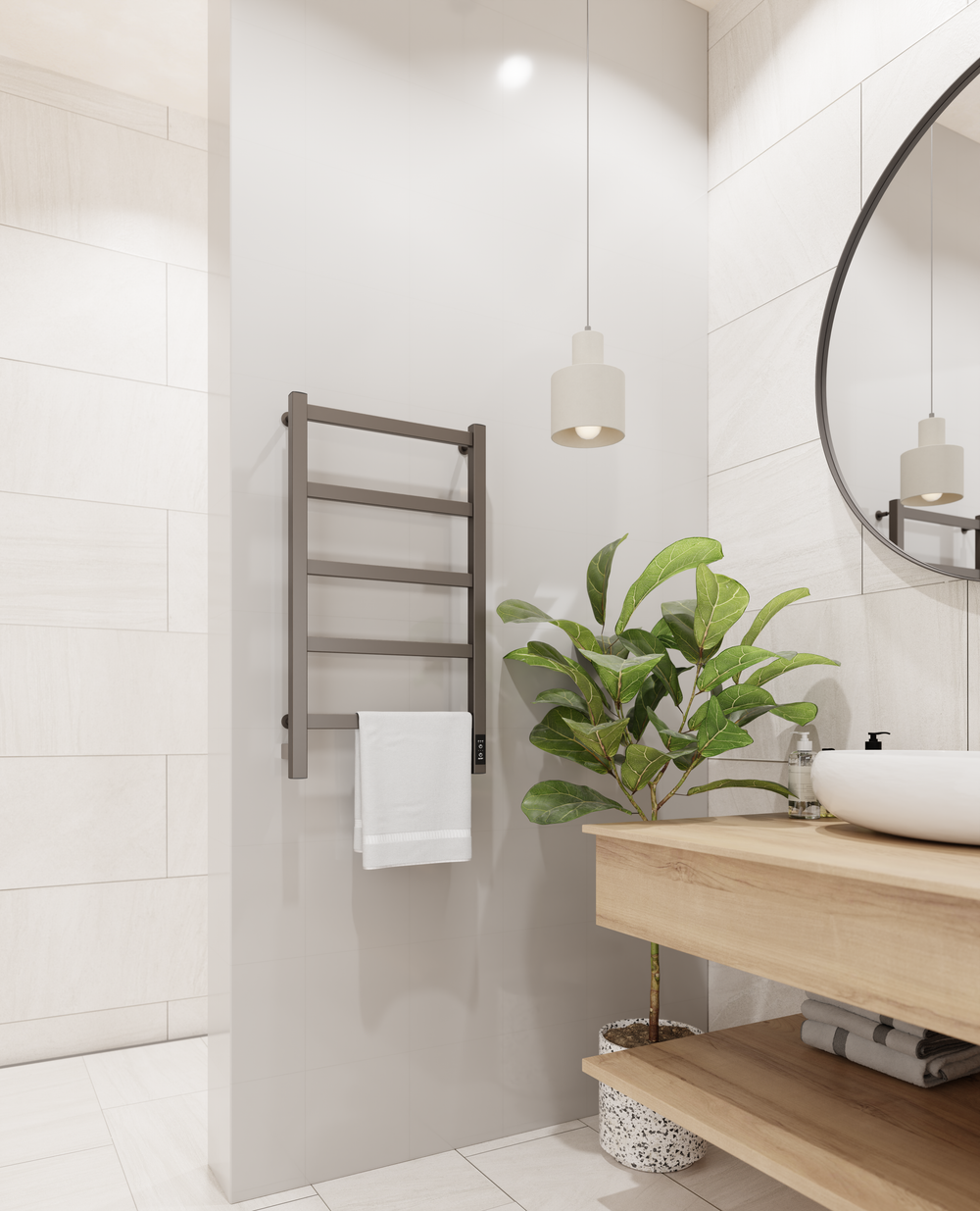 Электрический полотенцесушитель оружейная сталь лесенка 75х40 Entero