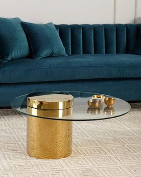 Золотой кофейный столик “Мартиника” – 90 см.