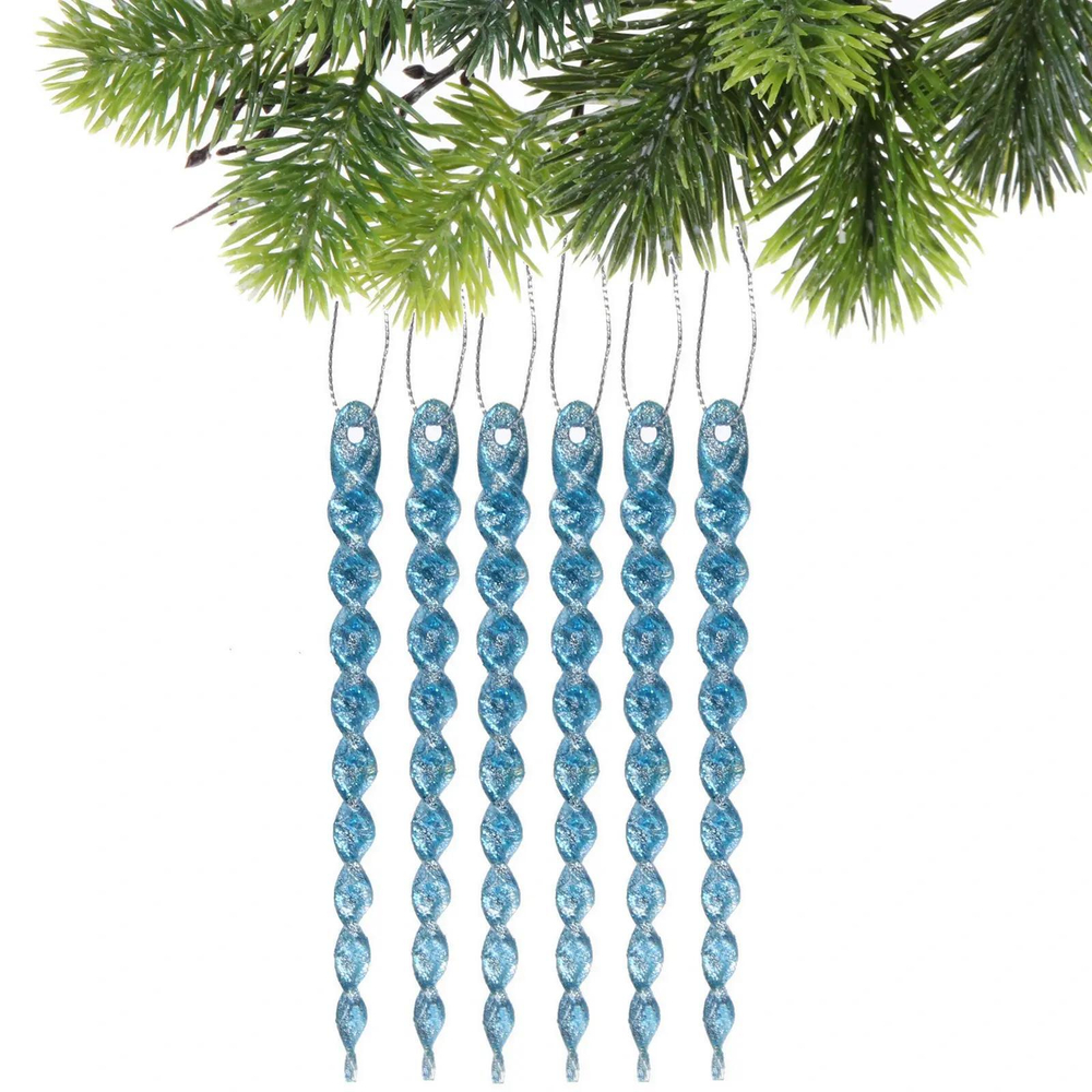Подвеска «Волшебная сосулька» 13 см (набор 6 шт), Голубой