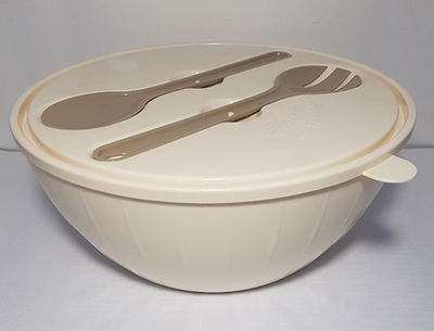 Салатник Bono 5л.с крышкой и приборами (Сливочный крем)