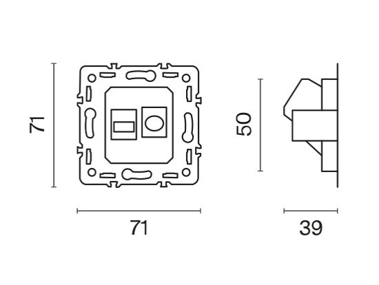 Механизм розетки TV+RJ45 кат. 6, S70