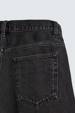 ZARA ДЖИНСОВЫЕ ШОРТЫ BAGGY FIT, УГОЛЬНЫЙ