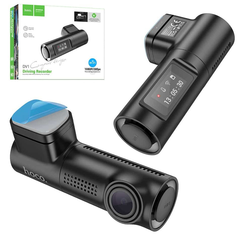 Автомобильный видеорегистратор HOCO DV1 WiFi Driving recorder (черный)