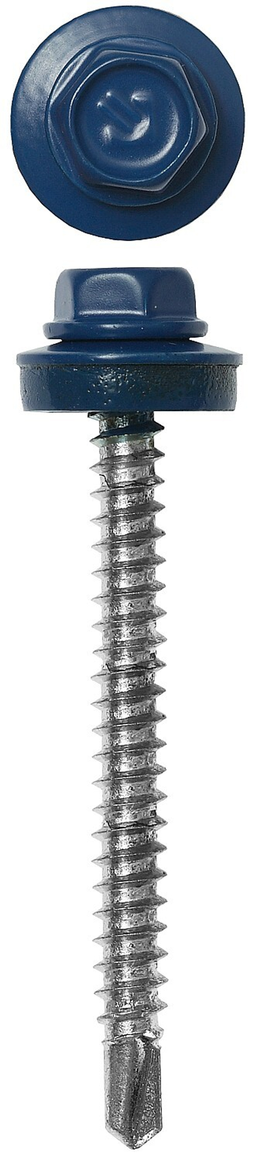 Саморезы СКД кровельные, RAL 5005 синий насыщенный, 35 х 4.8 мм, 1 800 шт, для деревянной обрешетки, ЗУБР Профессионал