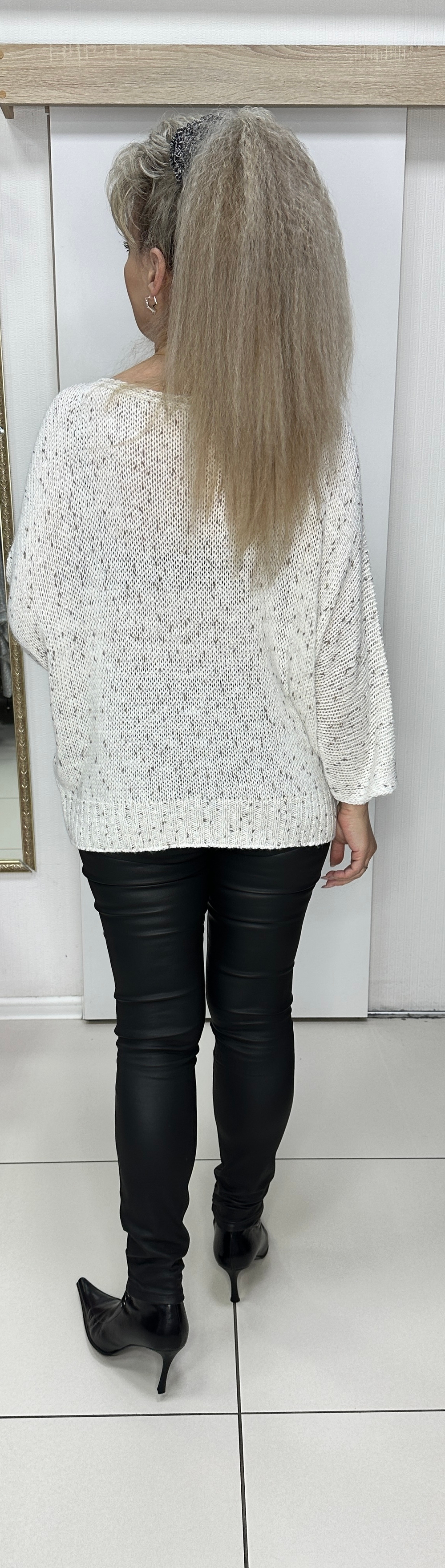 Белый итальянский меланжевый джемпер