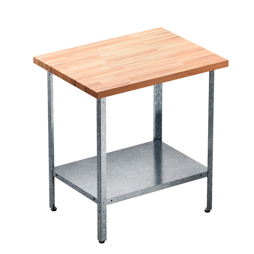 Стол кондитерский "Бизнес" СКБП, сплошная полка, бук, 800х700х860 мм , без борта