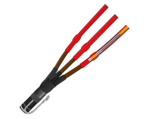 Муфта термоусаживаемая внутренней установки на трехжильный кабель с СПЭ-изоляцией без брони на напряжение до 10 кВ с ленточным экраном 3ПКВТпнг-LS-10-70...120-КлЭ (без наконечников)