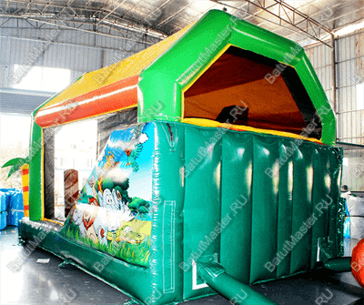 Коммерческий надувной батут "Зверинец с крышей"