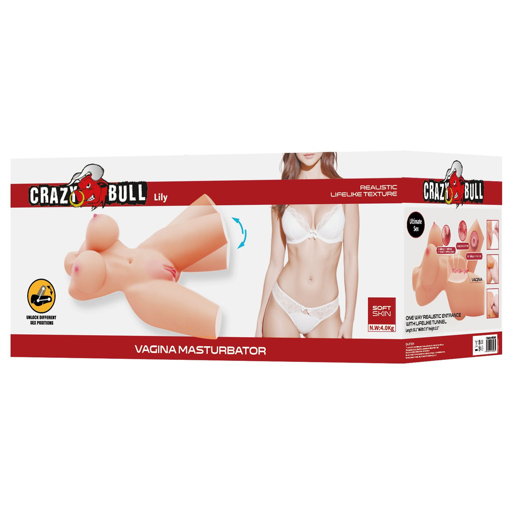 Телесный мастурбатор-торс Lily (Цвет: телесный)