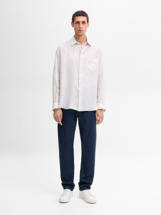 Massimo Dutti Льняная рубашка - Studio, цвет льда