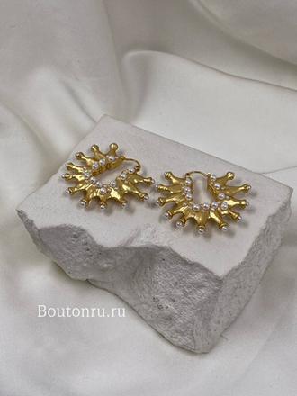 Серьги Скиапар. золотые с жемчужинами