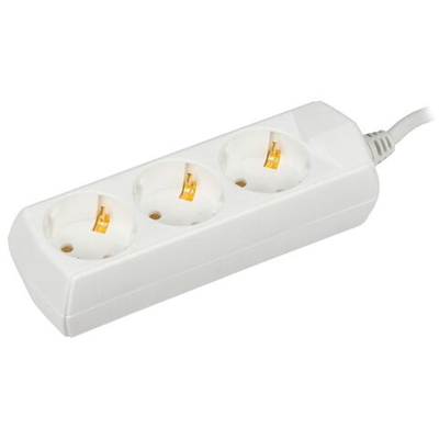 Удлинитель бытовой 3 гн, 5 м, 3х1 мм2, 10 А, IEK, Generica, WYP10-10-03-05-Z-G