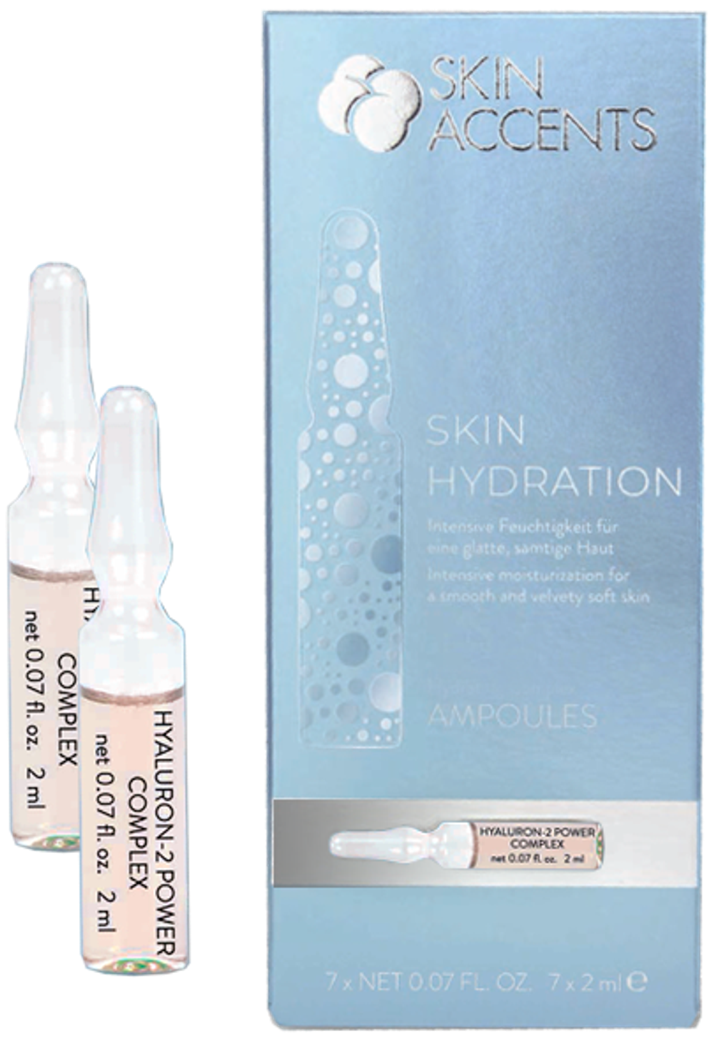 Ультраувлажняющий комплекс hyaluron 2 power в ампулах Hyaluron 2 Power Complex, Inspira Skin Accents, 7x2 мл