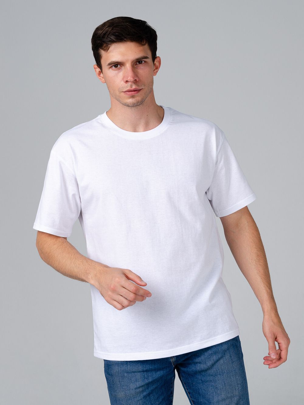 Классика М футболка оверсайз (белый) Lena Basco (Акция)