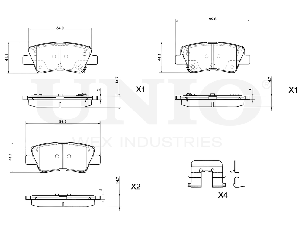 Колодки тормозные диск. задние UNIO BRP-20038
