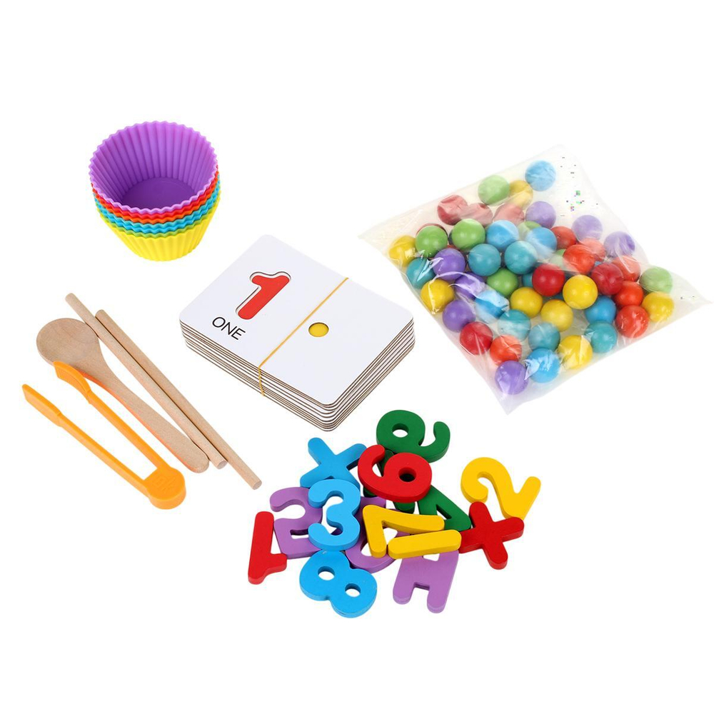 Развивающая игрушка деревянная Шарики сложение и вычитание, коробка C-41820