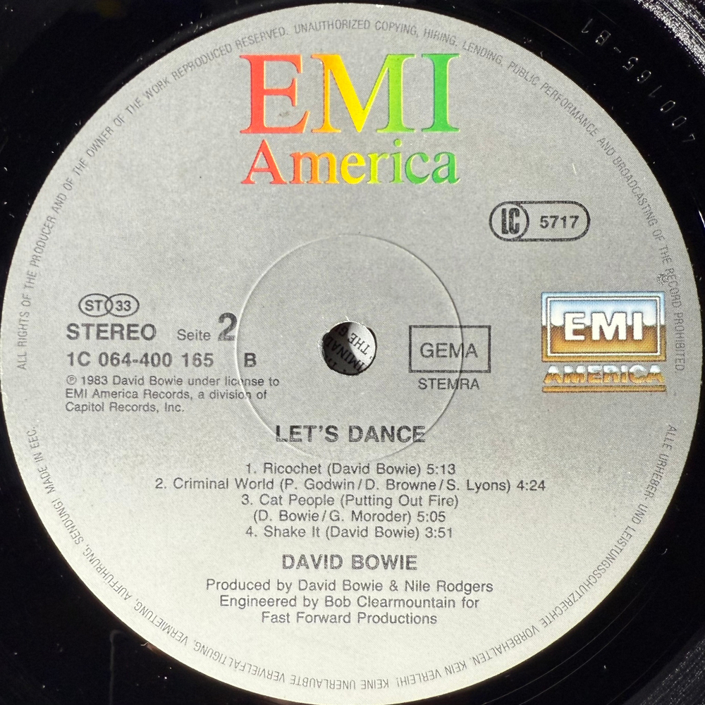 David Bowie - Let's Dance (Германия 1983г.)