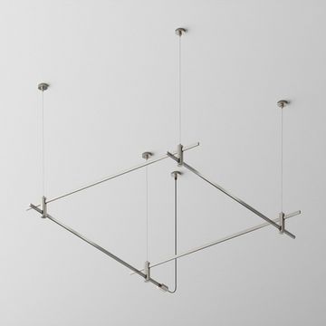 Готовая конструкция квадратная двухуровневая на тросовых подвесах Hang без светильников и блока питания TFC-Flar-H08-PT платина Flarity Maytoni