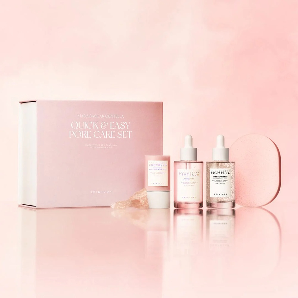 SKIN1004 Набор 2 сыворотки (50+50мл) + глиняная маска (27гр) + многоразовая губка для лицаQuick & Easy Pore Care Set