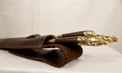 Набор шампуров "Звери"( латунь) в колчане с мангалом