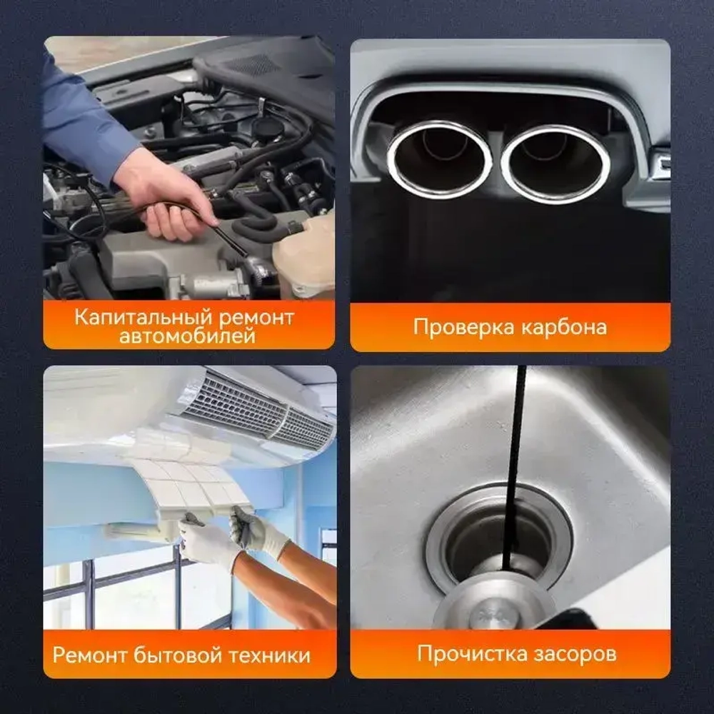 INSKAM 2,4 "IPS 8,5 мм 1080P одинарный объектив IP67 водонепроницаемый гибкий зонд промышленная эндоскопическая камера со светом (10м)