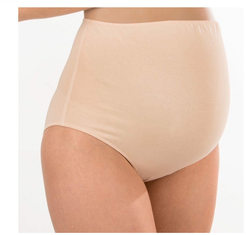 Трусы для беременных высокие из хлопка 90% цвет бежевый , размер M(46)