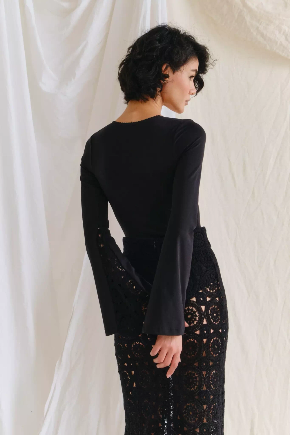 Кружевная юбка черная