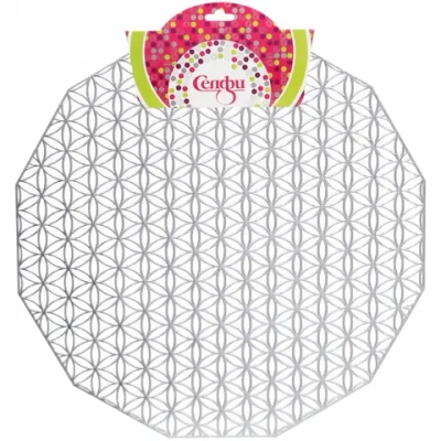 Салфетка плетеная 38см «Орнамент» серебро