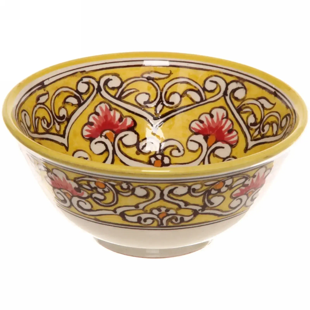 Чайный набор 9 предметов Qora galam (блюдо, чайник, пиала 6шт) Риштанская керамика