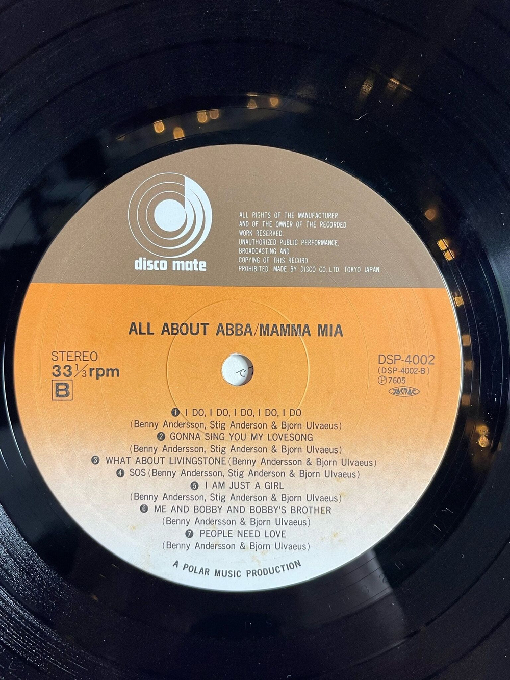 Винтажная виниловая пластинка LP All About ABBA Mamma Mia (Japan 1976) (Obi)