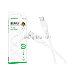 Зарядный кабель Borofone BX113, USB-C - Type-C, 3A, 60W, 1 м, белый